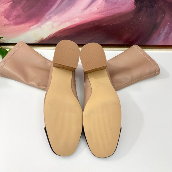 Steve Madden Beige Ankle Boots With Black Cap Toe & Side Zip Size 7.5 - Picture 5 of 8